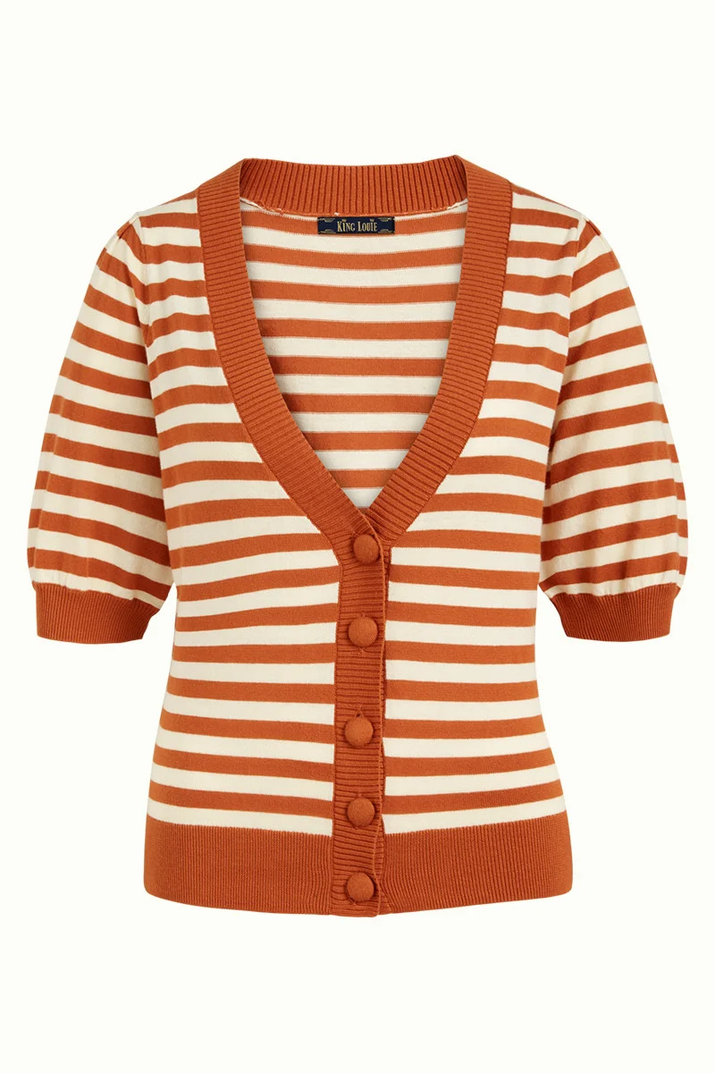 Gestreept vest van biologisch katoen | King Louie cardi V top classic stripe umbre