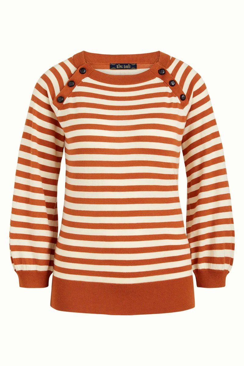 Gestreepte top met ronde hals | King Louie sailor top classic stripe umbre
