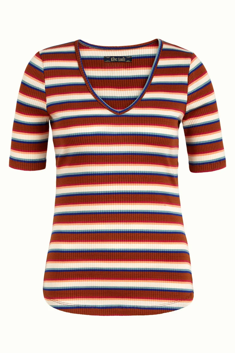Top met V-hals | King Louie Carice V top churros stripe umbre
