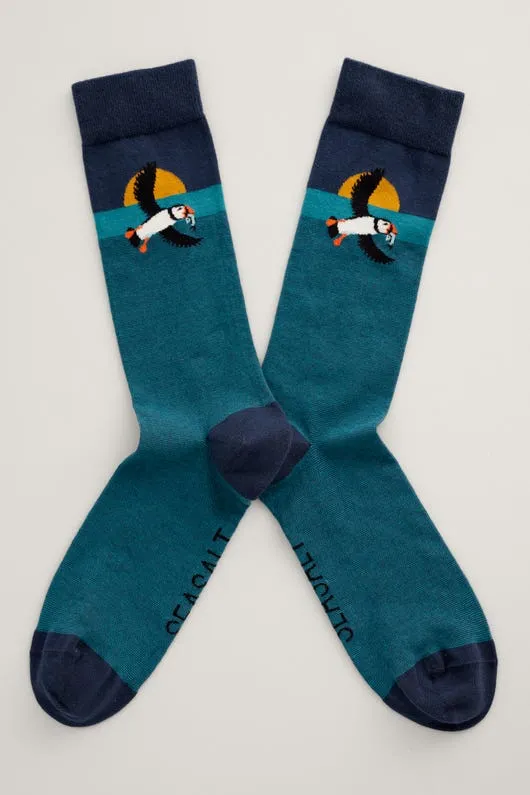 Seasalt Cornwall men's arty socks warming sun dark paddle
