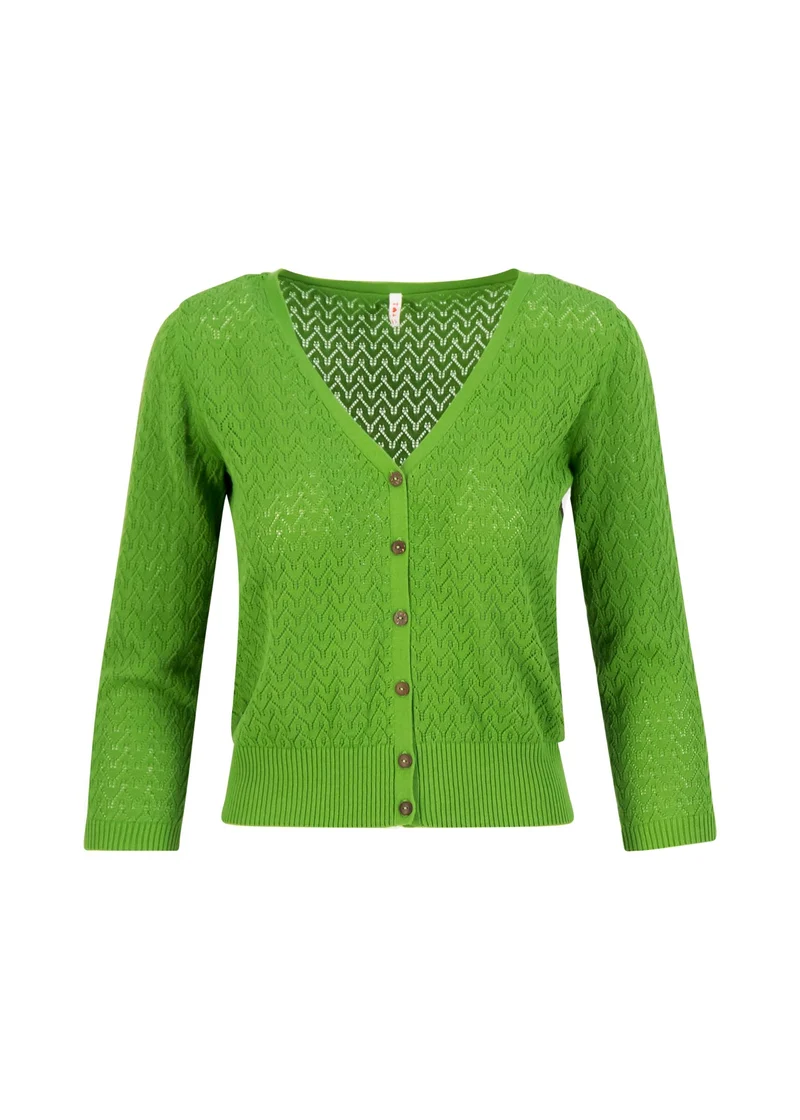 Groen vest met kokos knopen | Blutsgeschwister sweet petite juicy grass zig zag