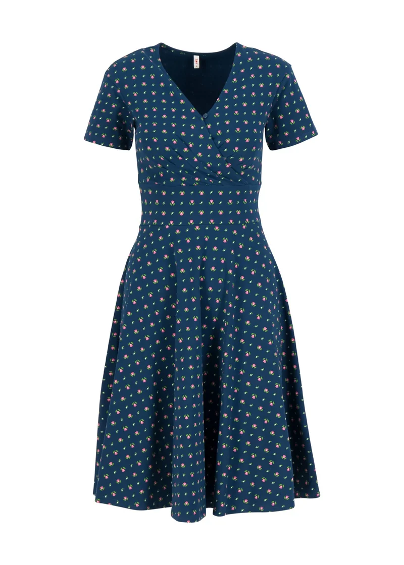 Blauwe jurk met overslag decolleté | Blutsgeschwister shalala tralala sweetest swiss