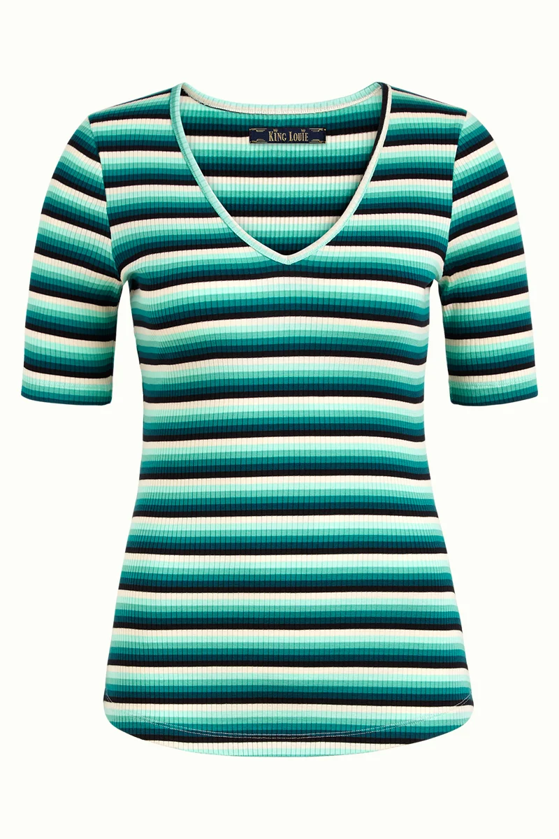Gestreepte top | King Louie Carice V top tapas stripe dragonfly green