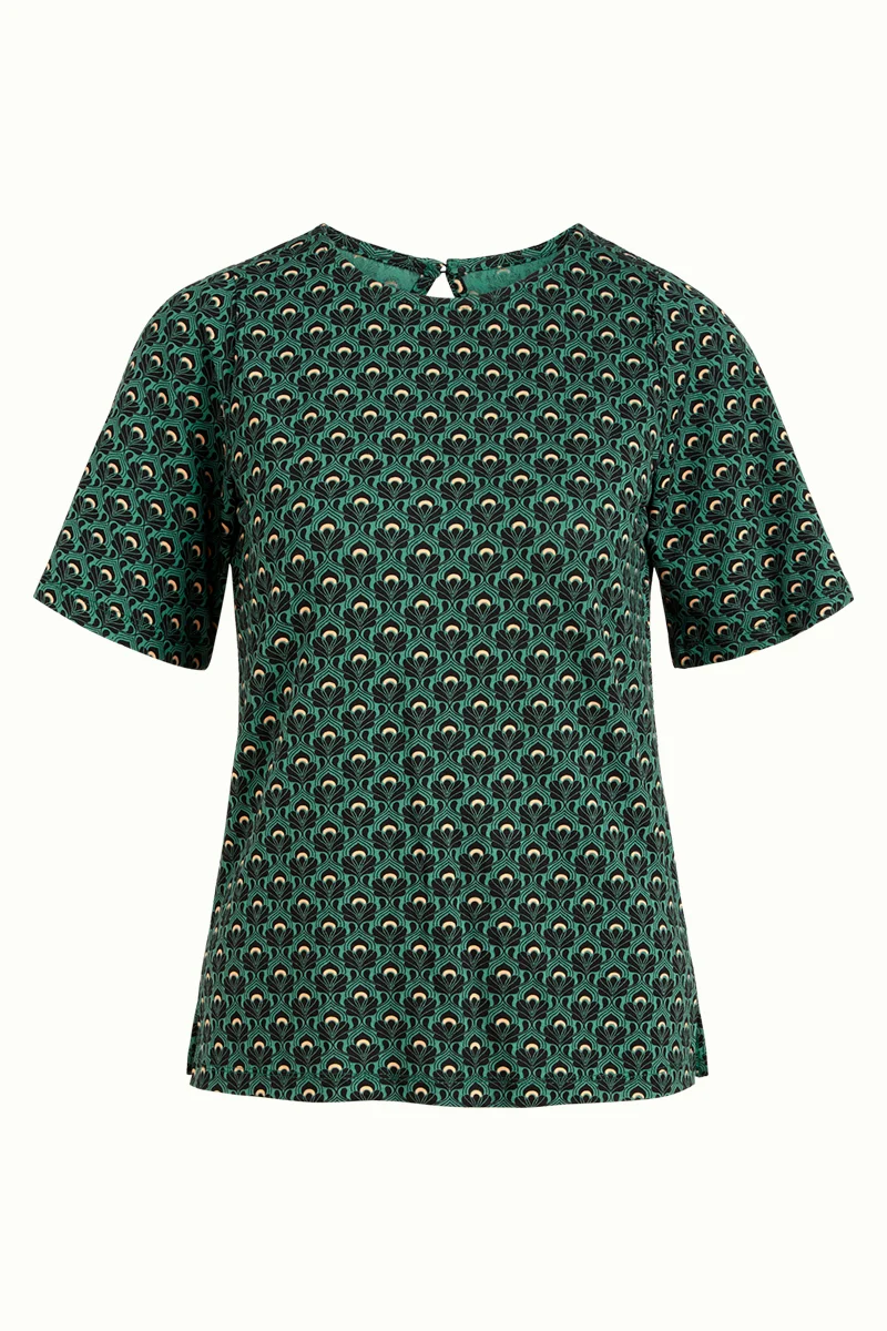 Groene geweven top | King Louie Lizzy top la ronda fir green
