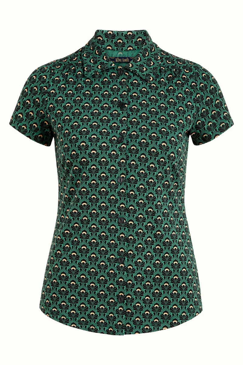 Blouse van duurzame viscose | King Louie blouse la ronda fir green