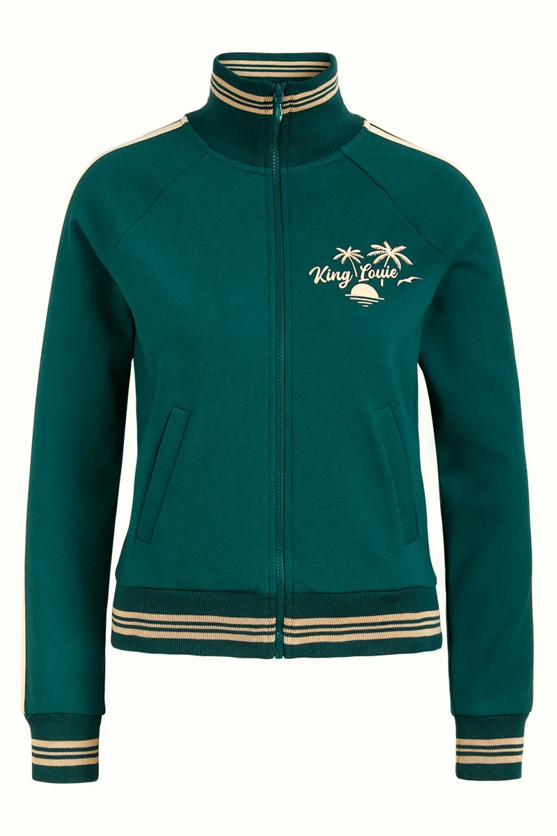 Groen vest met rits | King Louie Lila coljack Miami sweat rocket green