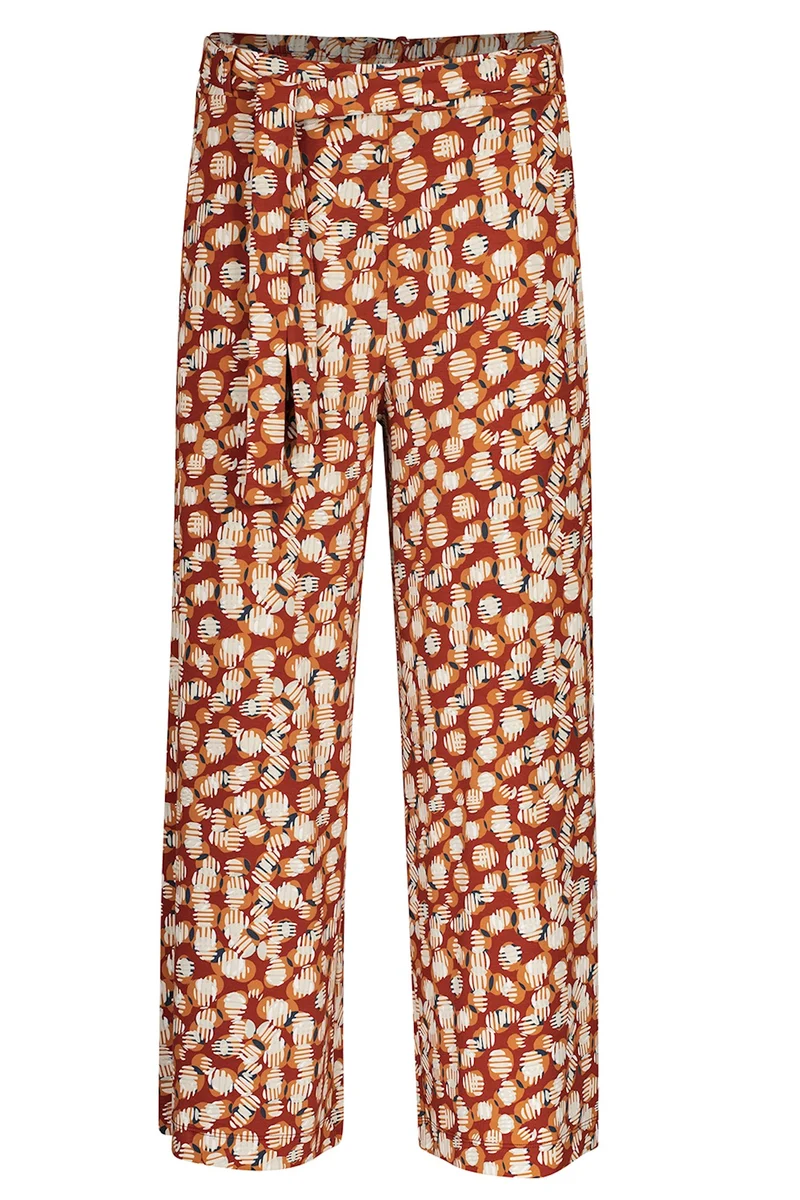 Bruine broek met wijde pijpen | Zilch pants wide wilde bubbles pepper