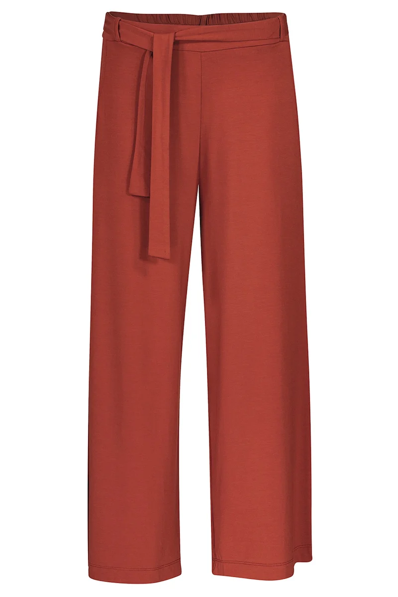 Rode broek met strikceintuur | Zilch pants wide pepper