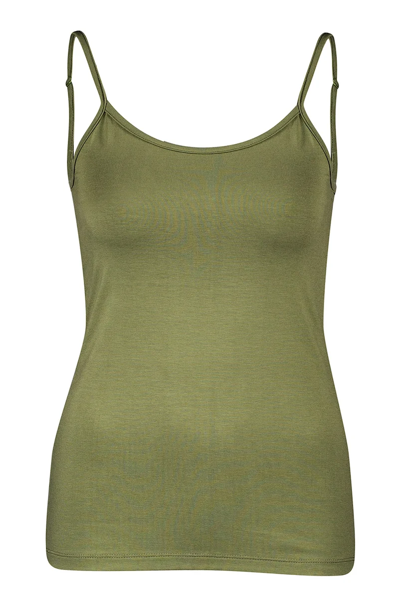 Groen hemdje met verstelbare bandjes | Zilch singlet moss