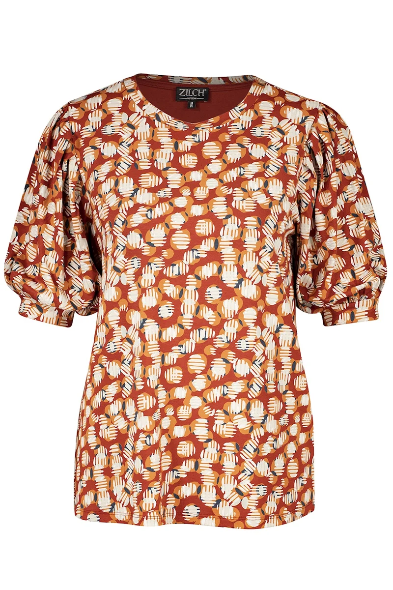 Top met ballonmouw | Zilch top fancy sleeve bubbles pepper