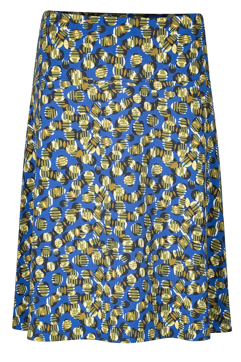 Blauwe rok met grafische print | Zilch skirt a-line bubbles disco