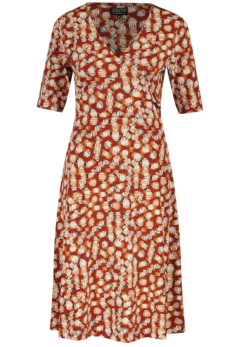 Jurk met overslag decolleté | Zilch dress cross bubbles pepper