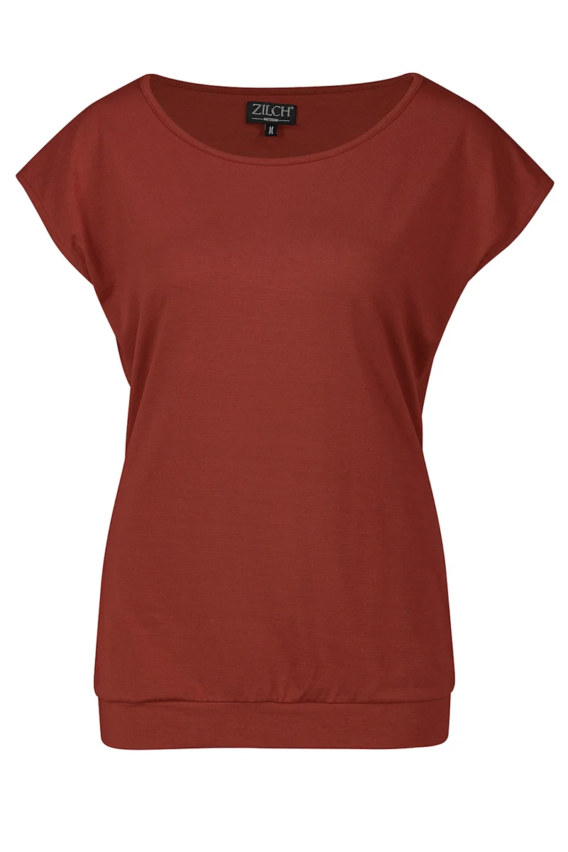 Rode top met kapmouwtjes | Zilch top capsleeve pepper