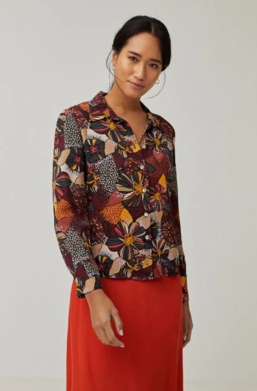 Surkana long sleeve puffed shirt brown