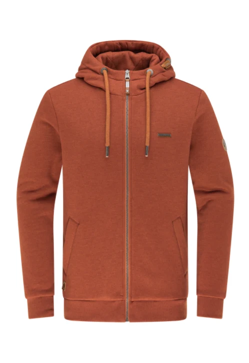 Vest met ritssluiting | Ragwear sweatshirt Nate zip terracotta