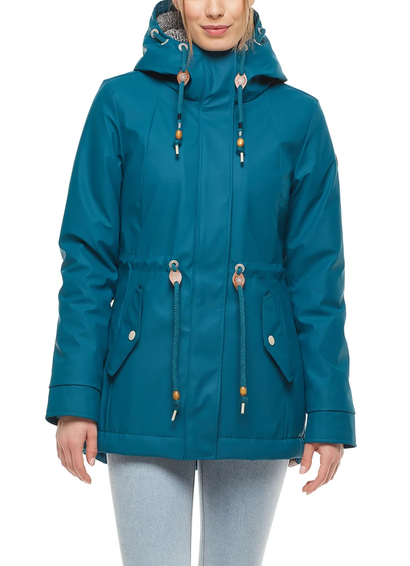 Blauwe waterdichte jas | Ragwear jacket monadis rainy petrol