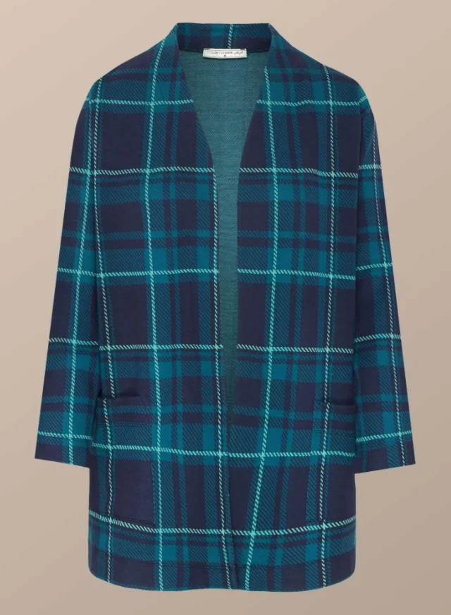 Oversized jasje met ruitprint | Mademoiselle YéYé warm up jacket tartan blue/green