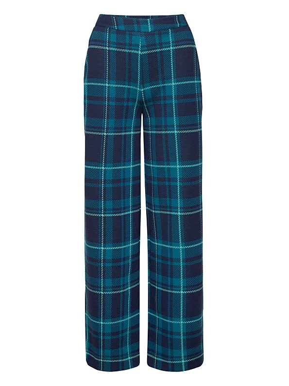 Blauwe broek met ruit | Mademoiselle YéYé one step beyond trousers tartan blue/green