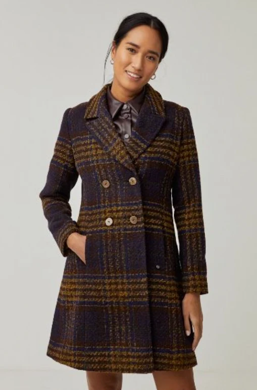 Jas met handige zakken | Surkana semi-long crossover coat brown