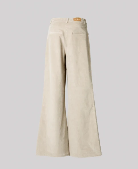 Broek met wijde pijpen | Surkana wide leg trousers with front pockets ecru