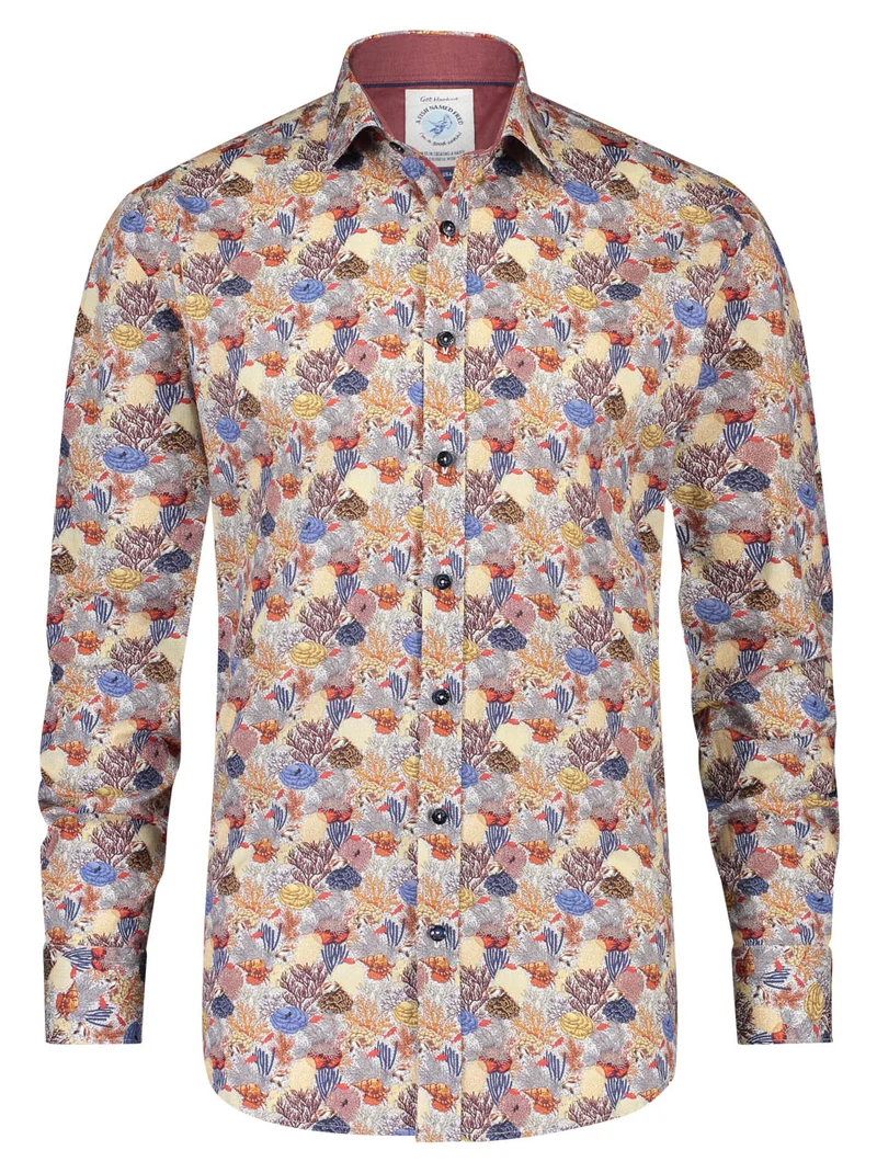 Kleurrijk overhemd | A fish named Fred shirt coral sand