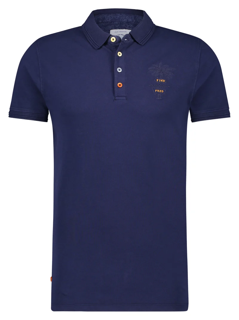 Blauwe polo | A fish named Fred polo garment dye navy