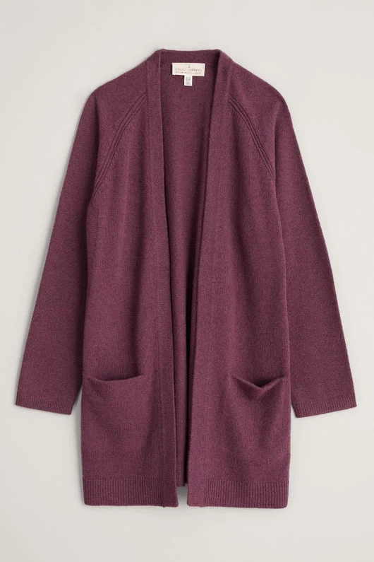 Paars vest van merino wol | Seasalt Cornwall withan cardigan chard