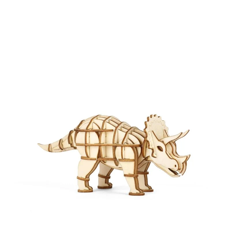 Kikkerland triceratops 3D wooden puzzle
