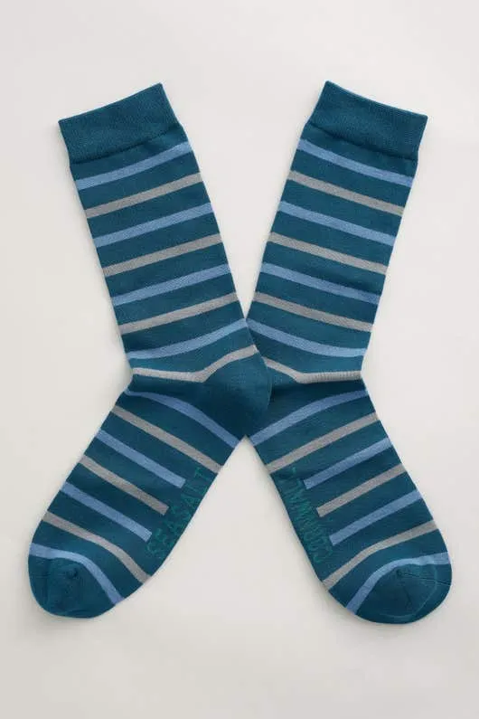 Herensokken van bamboe | Seasalt Cornwall men's sailor socks duet dark eden cornish blue