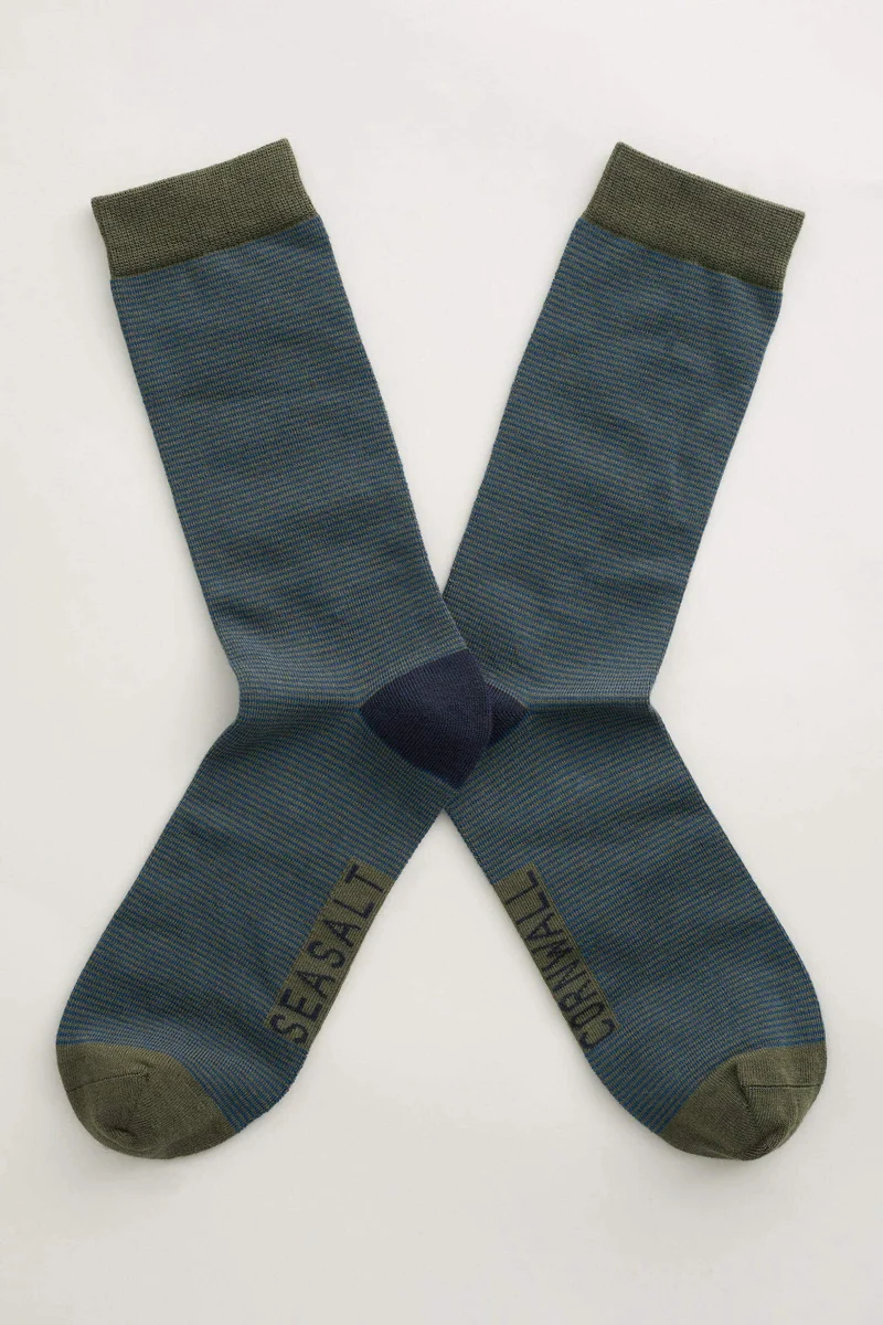 Herensokken van bamboe | Seasalt Cornwall men's sailor socks narrows olive