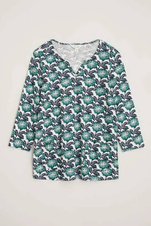 Top met driekwart mouwen | Seasalt Cornwall gypsophilia top winter bloom chalk