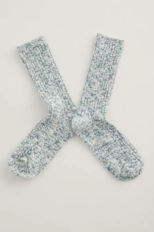 Zachte ademende sokken | Seasalt Cornwall ley lines socks sithney french blue