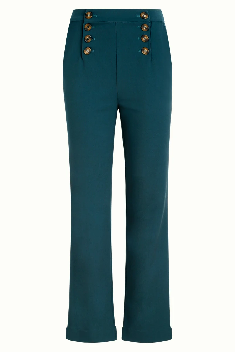 Broek met uitlopende pijp | King Louie Lara sailor pants broadway dragonfly green