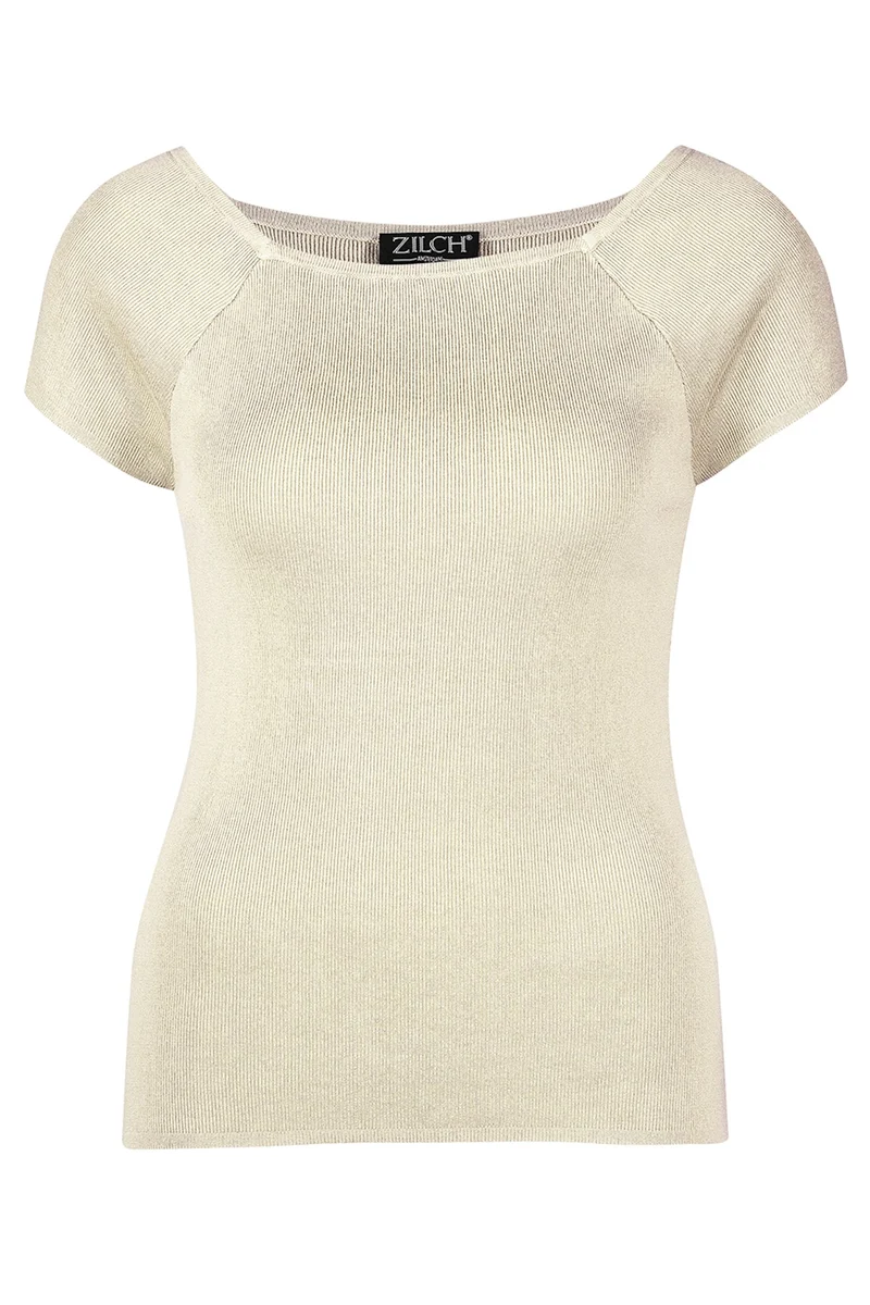 Ivoorkleurige top | Zilch top short sleeve ivory