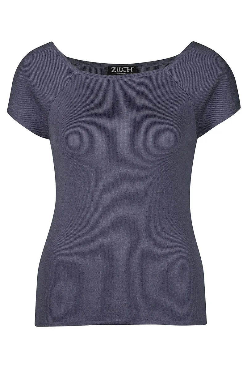 Donkerblauwe top | Zilch top short sleeve ink