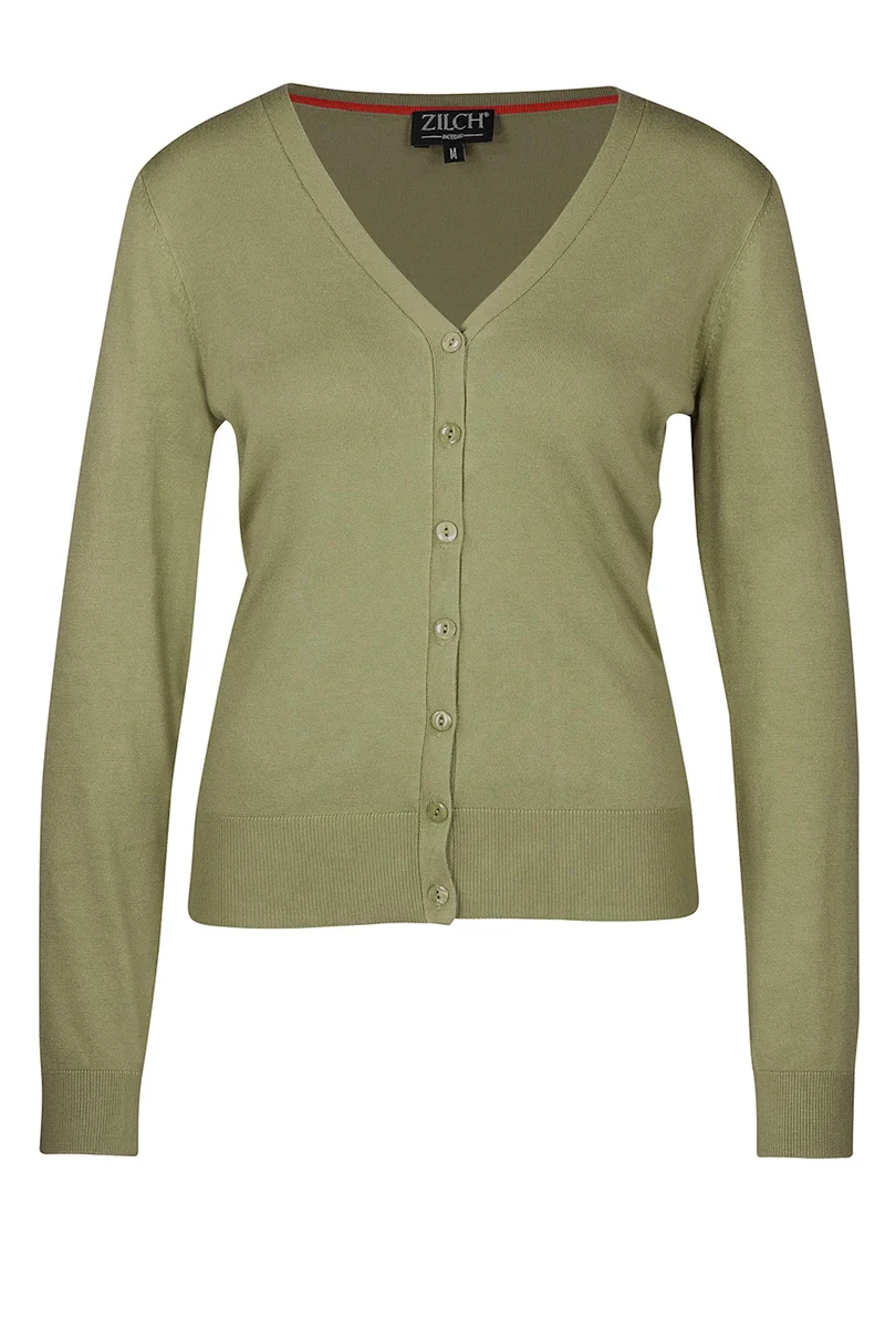 Groen vest met knoopsluiting | Zilch cardigan v-neck moss
