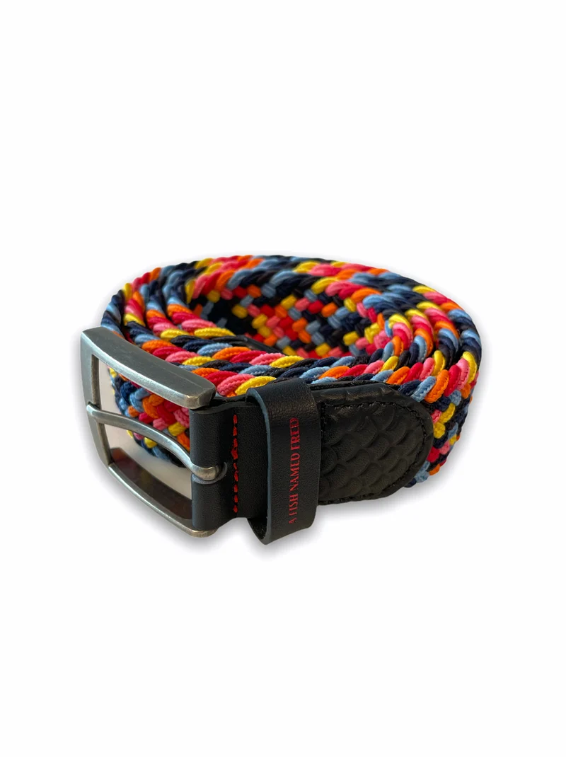 Gevlochten elastische riem | A fish named Fred braided elastic belt multicolours