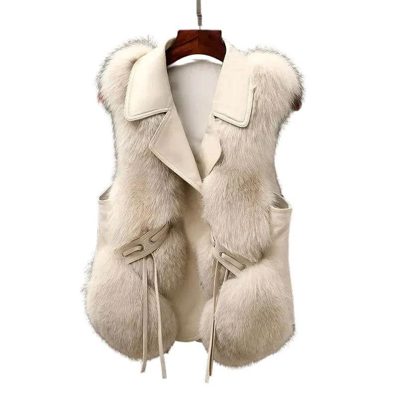 Dames Bodywarmer Gilet met Kraag en Bontafwerking