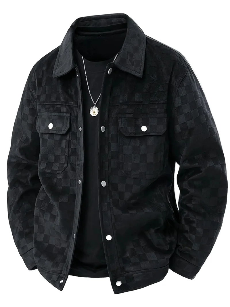 Heren Truckerjack Geruit Casual Stijl