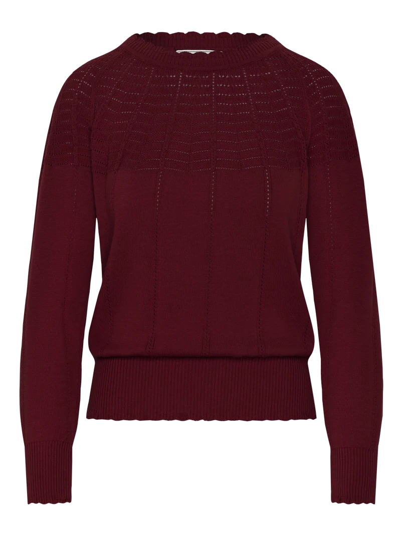 Rode trui van katoen | Mademoiselle YéYé tonight knit top winered