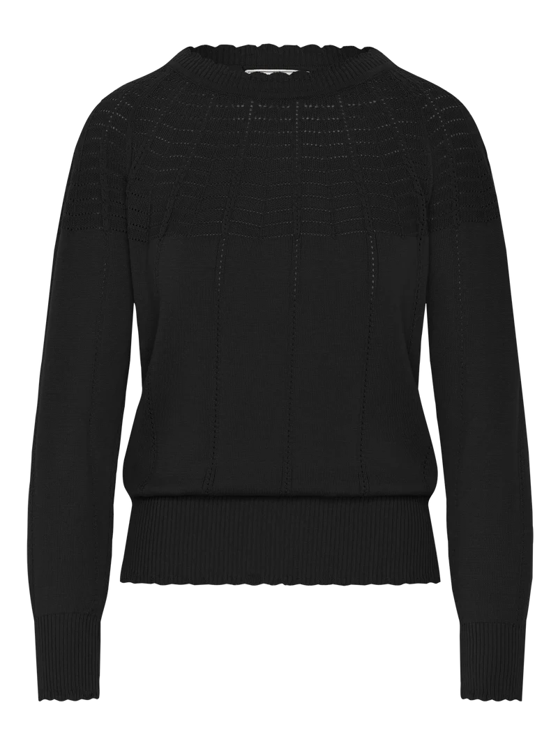 Zwarte trui van katoen | Mademoiselle YéYé tonight knit top black