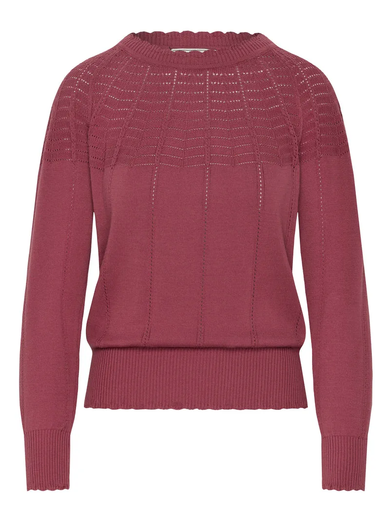 Roze trui van katoen | Mademoiselle YéYé tonight knit top berry