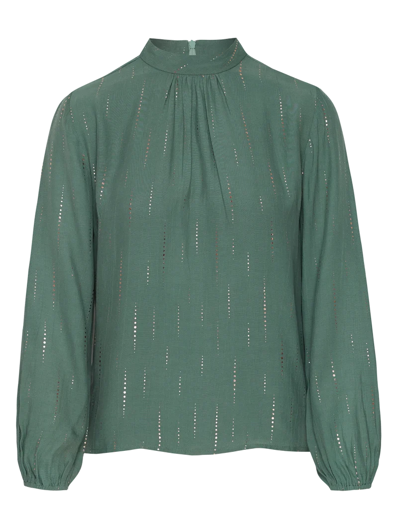 Groene top met een beetje glamour | Mademoiselle YéYé on my mind blouse sparkle antique green