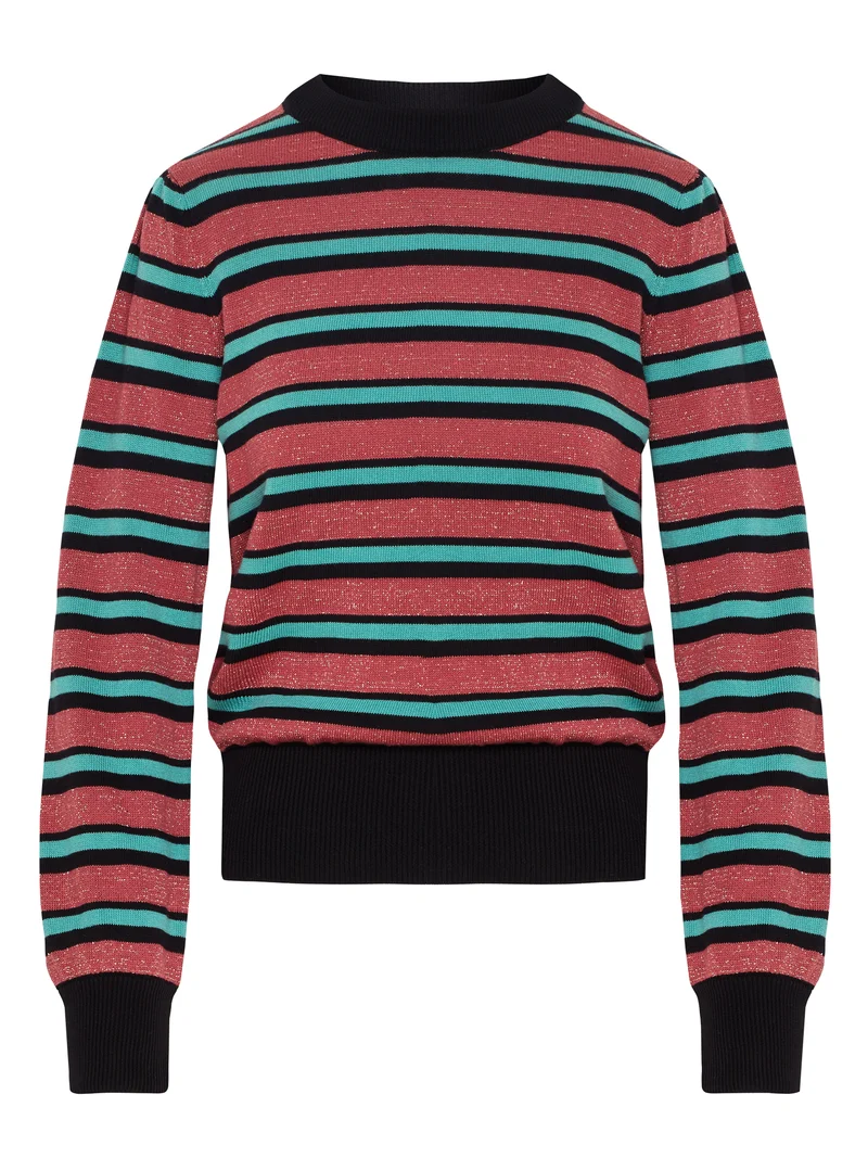 Gestreepte trui met glitter | Mademoiselle YéYé bright days knit top stripes multicolour