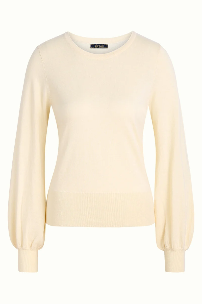 Trui met pofmouwen | King Louie bell top cottonclub cream