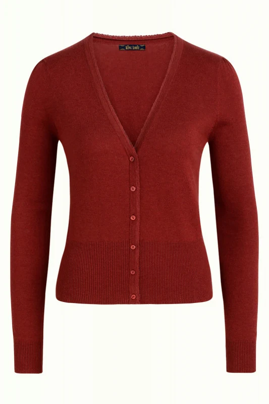 Gebreid vest met knoopsluiting | King Louie cardi v cocoon peacan brown