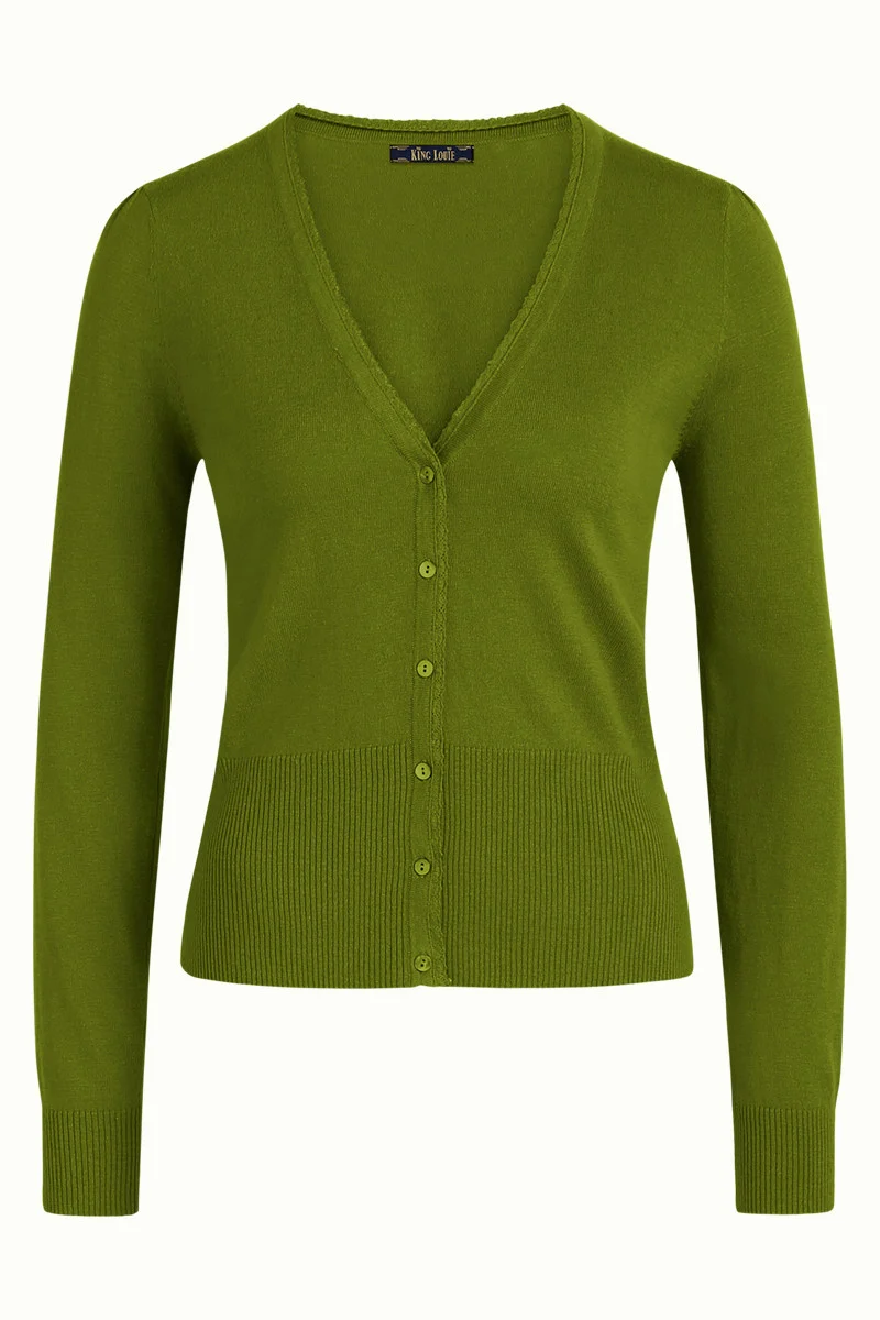 Vest met knoopsluiting | King Louie cardi v cocoon posey green