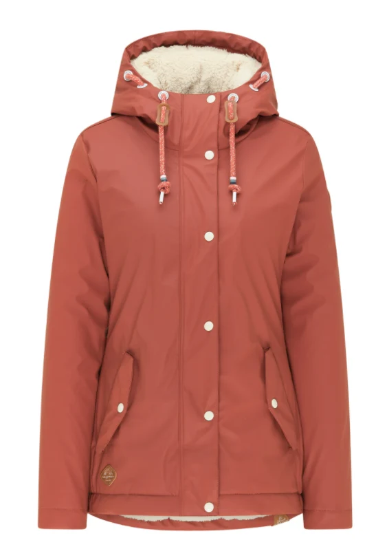 Waterafstotende rode winterjas | Ragwear jacket Marge chili red