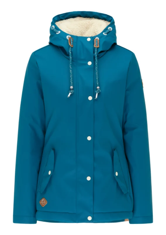 Gevoerde blauwe jas | Ragwear jacket Marge petrol