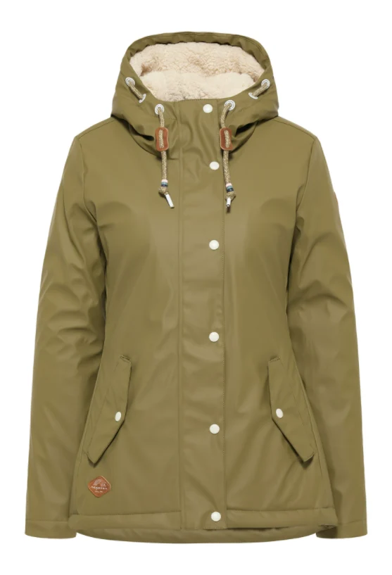 Groene gevoerde jas | Ragwear jacket Marge light olive